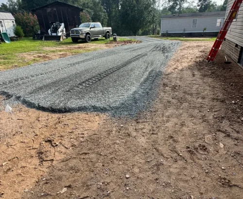 driveway install gravel laying bottom walnut cove nc